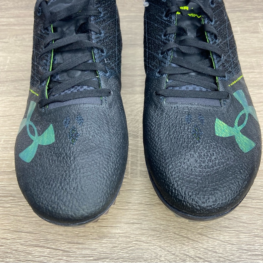 Under Armour Black Green Speedfrom Sprint 2 Track Spikes Sneaker Size 10 NWOT - Picture 3 of 9